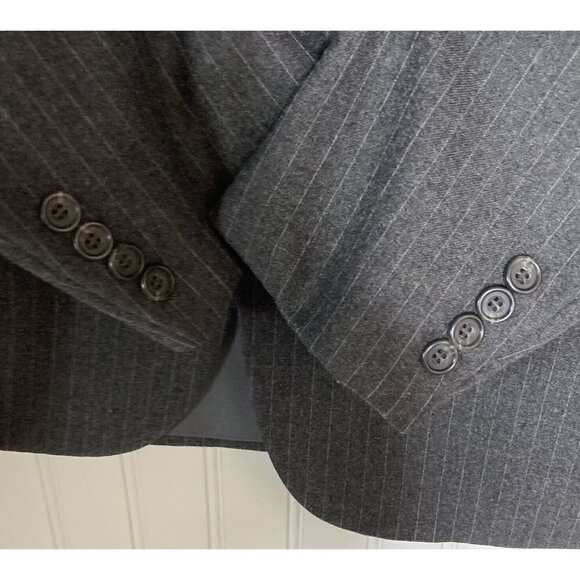 C&R Clothiers Gray Pin Stripe Virgin Wool Lined Suit Jacket Blazer Japan-42R - Picture 7 of 16